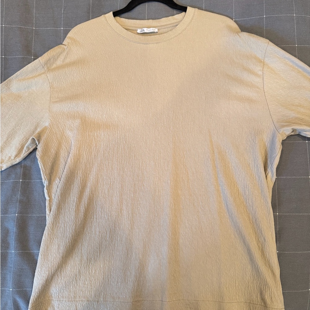 Zara Light Beige Short Sleeve Tee